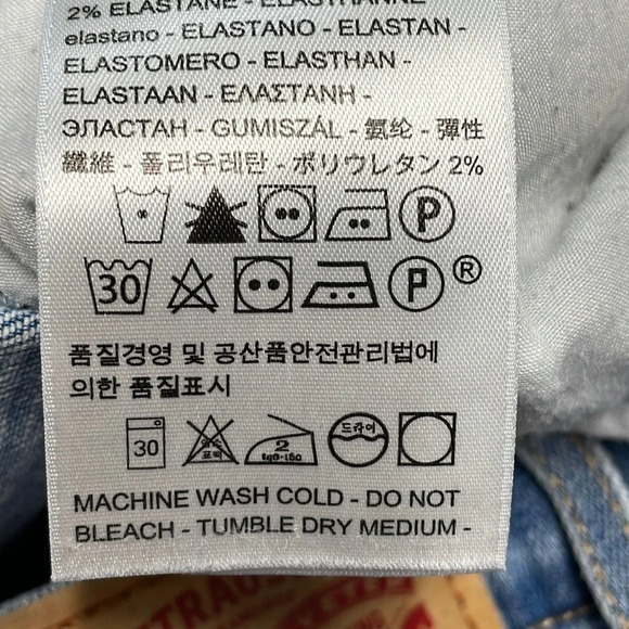 Levi’s 721 High Rise Skinny Denim Medium Wash Jeans Raw Hem 29 - Picture 14 of 15